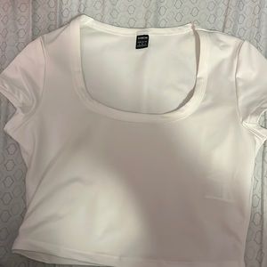 Pure white brand new SHEIN scoop neck crop top